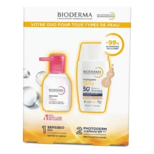 Bioderma Pack Photoderm Xdefense Ultra Fluide MAX Teinte 02 + Sensibio H2O 100ml — packshot — disponible au Maroc