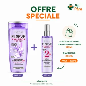 L&rsquo;Oréal Paris Elseve Hyaluron Repulp Serum 150ml + Shampooing 200ml Pack – 150ml